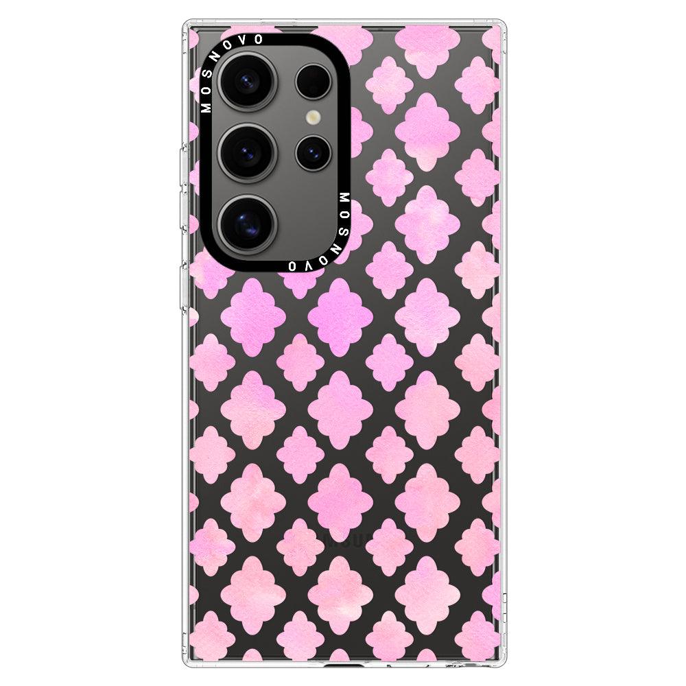 Pink Flower Diamond Phone Case - Samsung Galaxy S24 Ultra Case - MOSNOVO