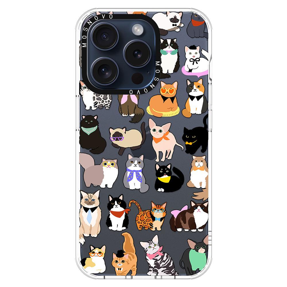 Cute Cat Phone Case - iPhone 15 Pro Case - MOSNOVO