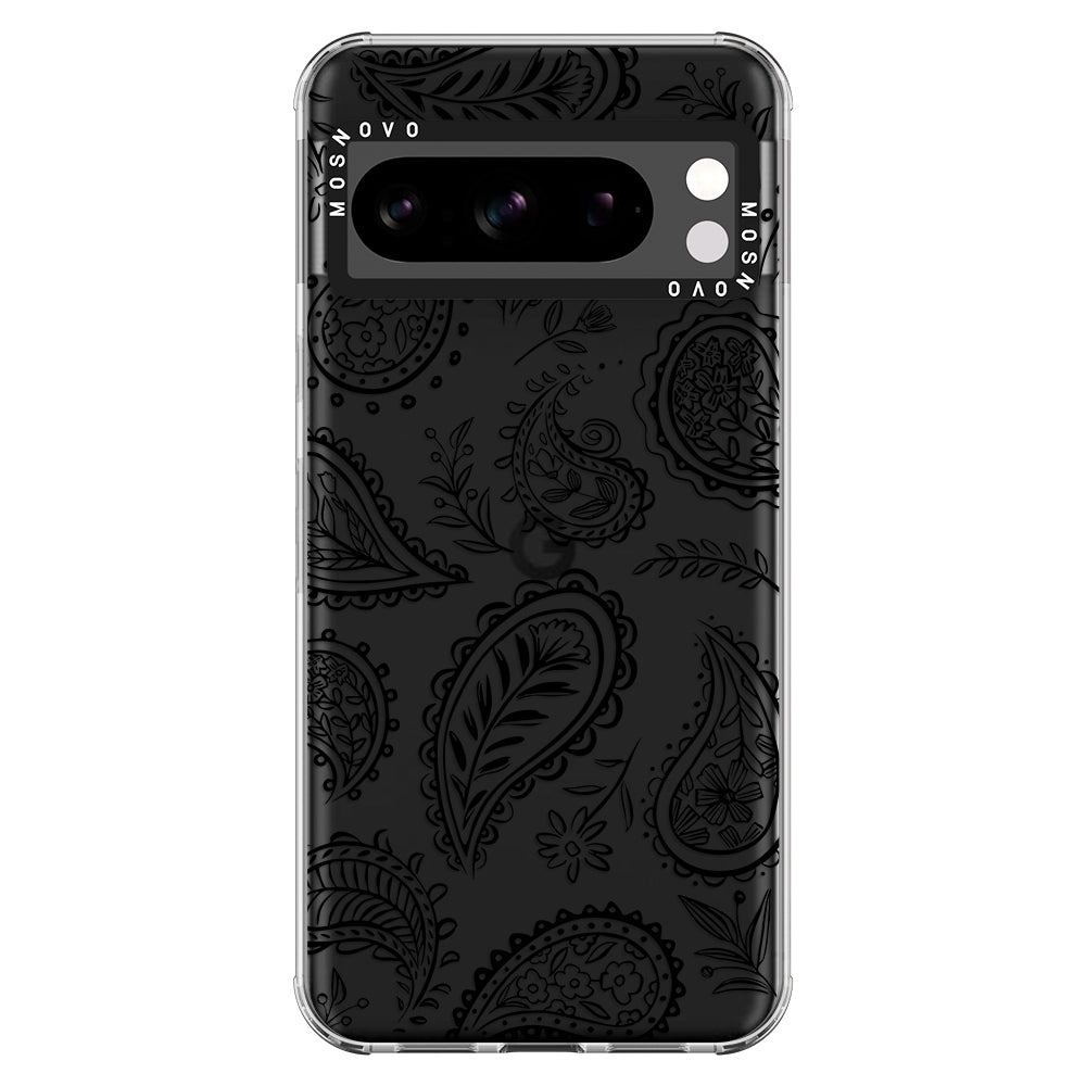 Black Paisley Phone Case - Google Pixel 8 Pro Case - MOSNOVO