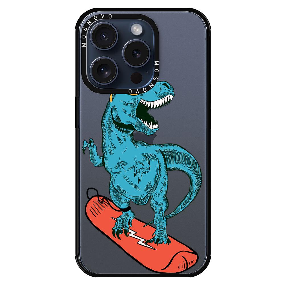 Surfing Dinosaur Phone Case - iPhone 15 Pro Case - MOSNOVO