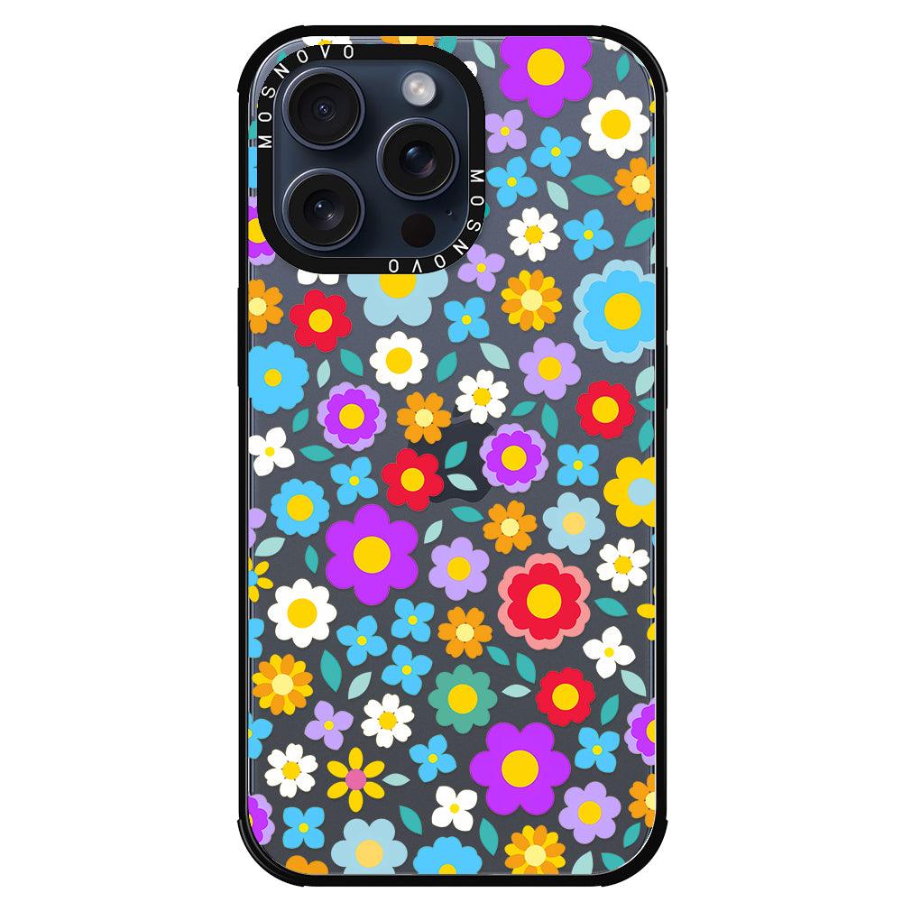 Retro Flower Phone Case - iPhone 15 Pro Max Case - MOSNOVO