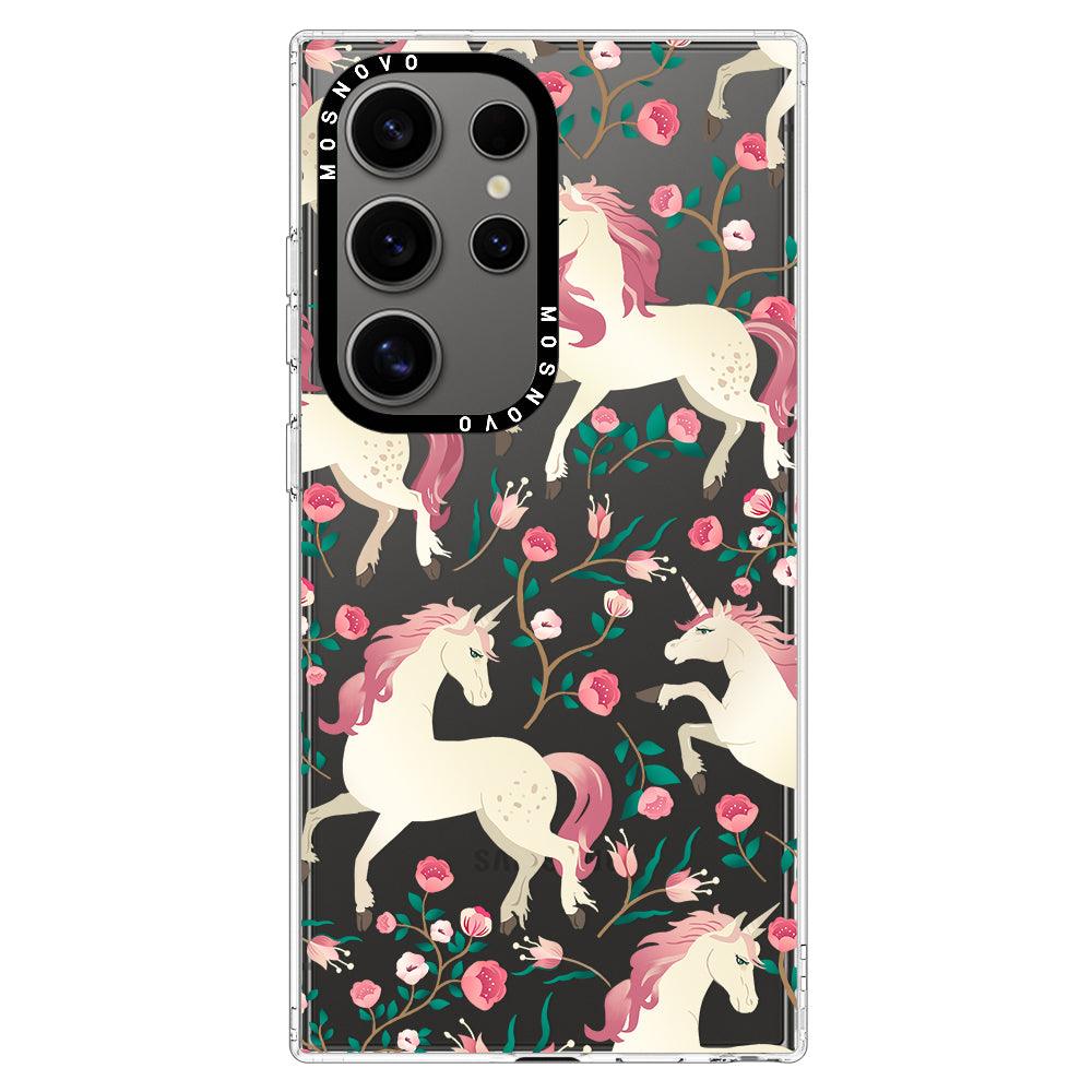 Unicorn Flower Garden Phone Case - Samsung Galaxy S24 Ultra Case - MOSNOVO