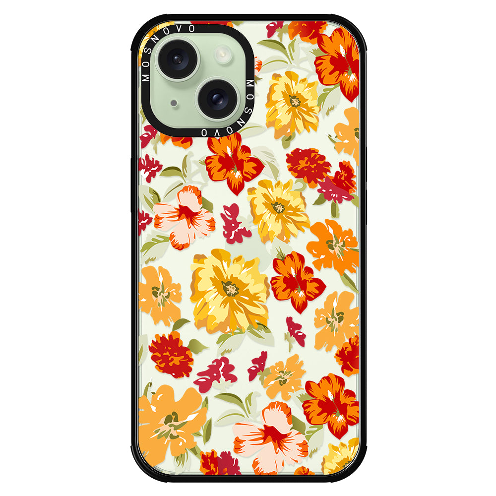 70s Boho Yellow Flower Phone Case - iPhone 15 Case - MOSNOVO