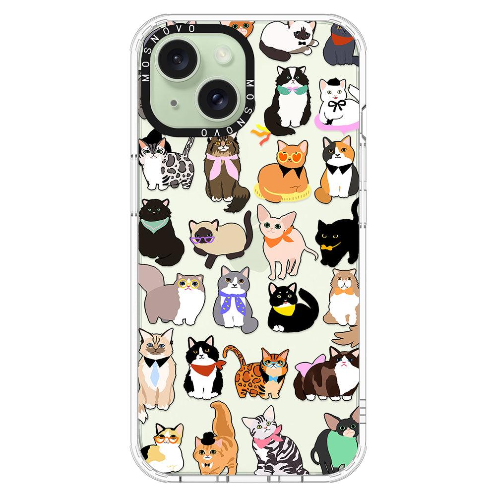 Cute Cat Phone Case - iPhone 15 Plus Case - MOSNOVO