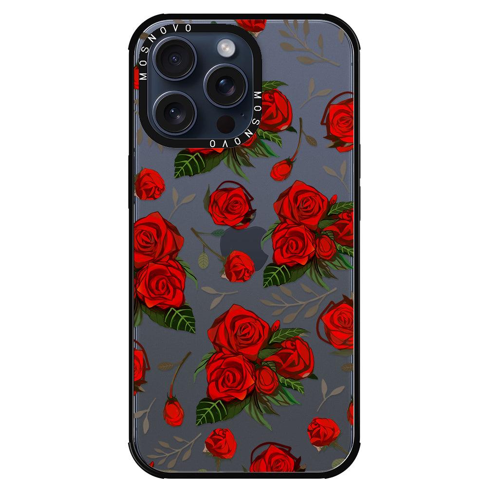 Simply Red Roses Phone Case - iPhone 15 Pro Max Case - MOSNOVO