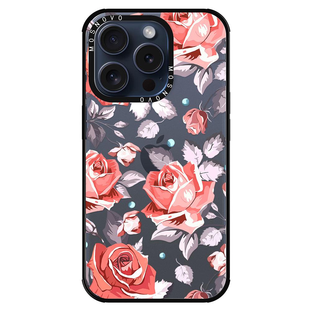 Retro Flower Roses Phone Case - iPhone 15 Pro Case - MOSNOVO