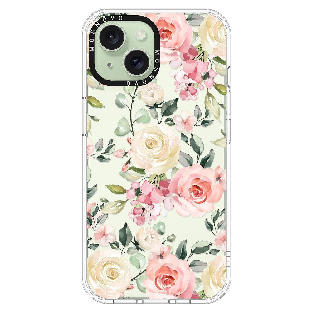 Watercolor Flower Floral Phone Case - iPhone 15 Plus Case - MOSNOVO