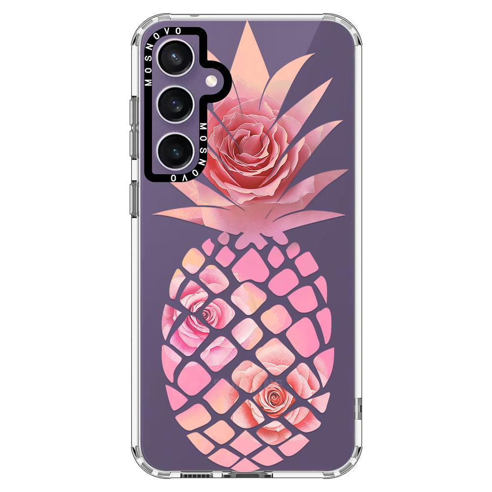 Pink Floral Pineapple Phone Case - Samsung Galaxy S23 FE Case