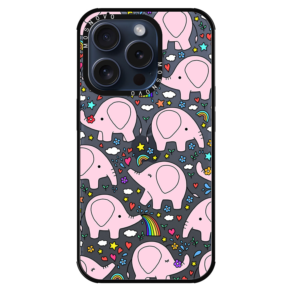 Pink Elephant Phone Case - iPhone 15 Pro Case - MOSNOVO