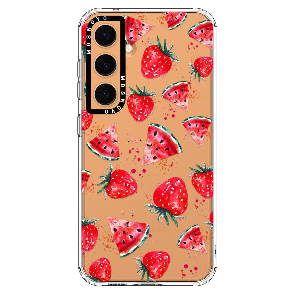 Watermelon and Strawberry Phone Case - Samsung Galaxy S24 Plus Case - MOSNOVO