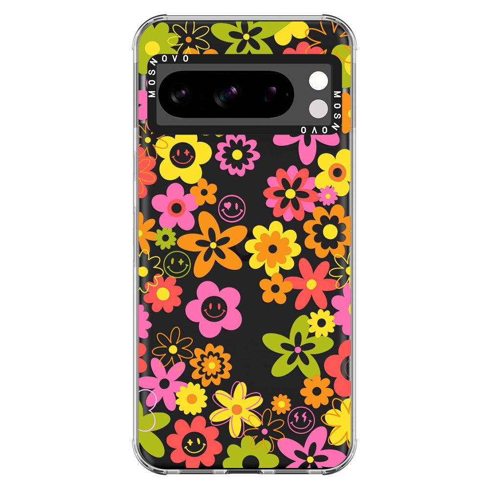 70's Groovy Floral Phone Case - Google Pixel 8 Pro Case - MOSNOVO