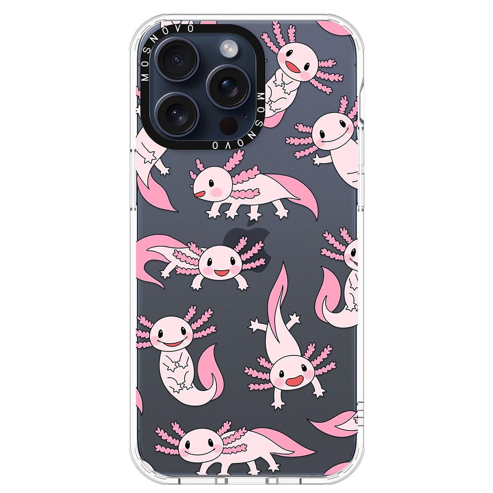 Pink Axolotl Phone Case - iPhone 15 Pro Max Case - MOSNOVO