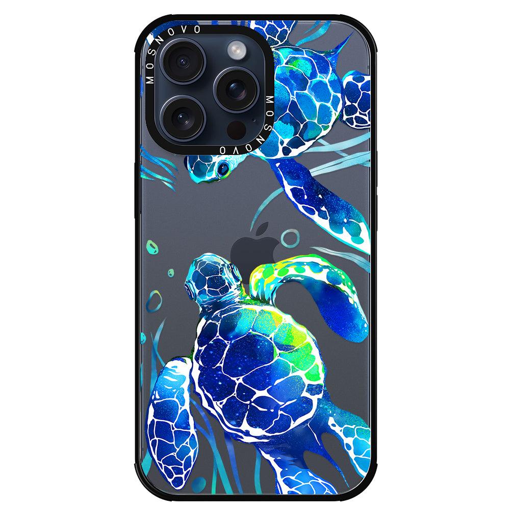 Blue Sea Turtle Phone Case - iPhone 15 Pro Max Case - MOSNOVO