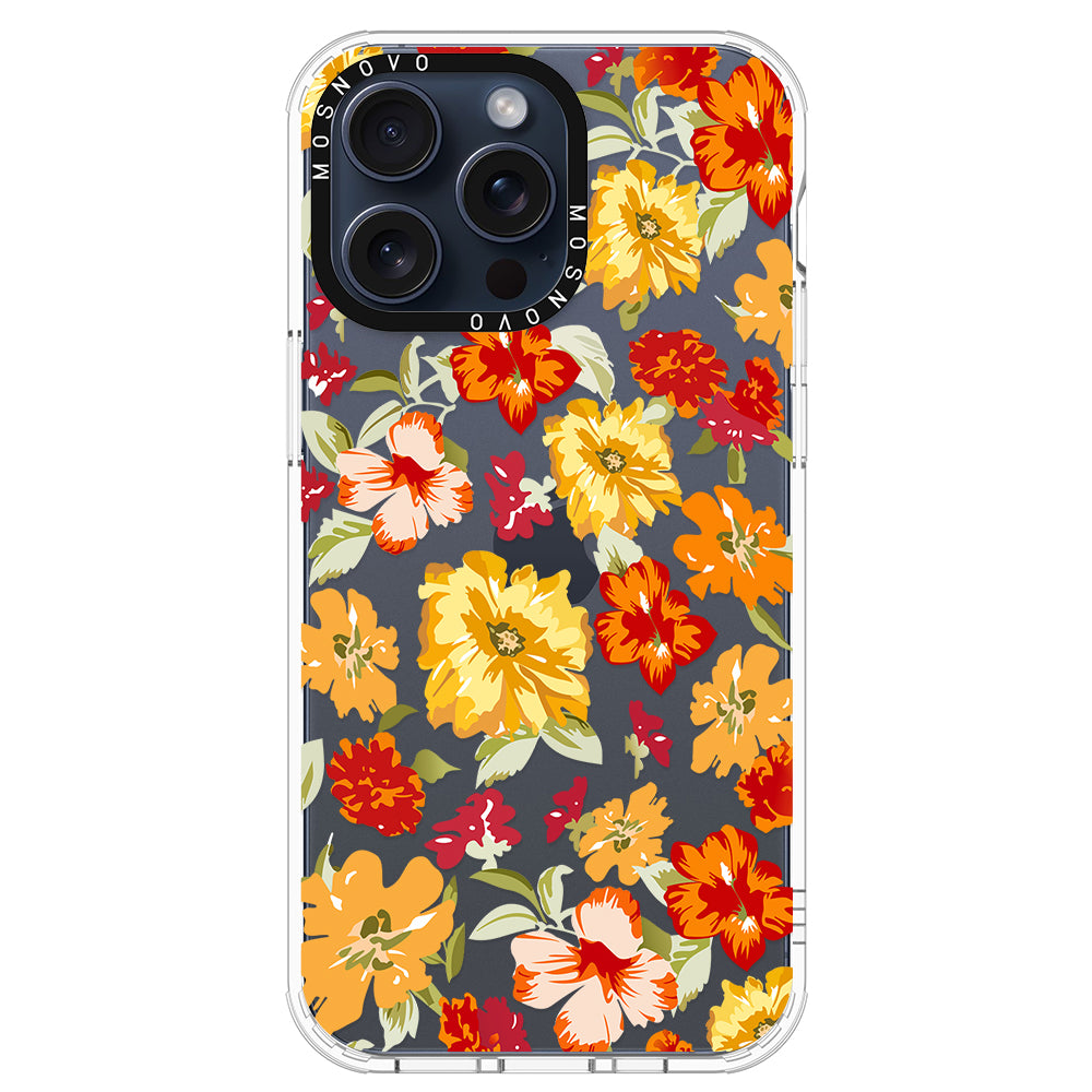 70s Boho Yellow Flower Phone Case - iPhone 15 Pro Max Case - MOSNOVO