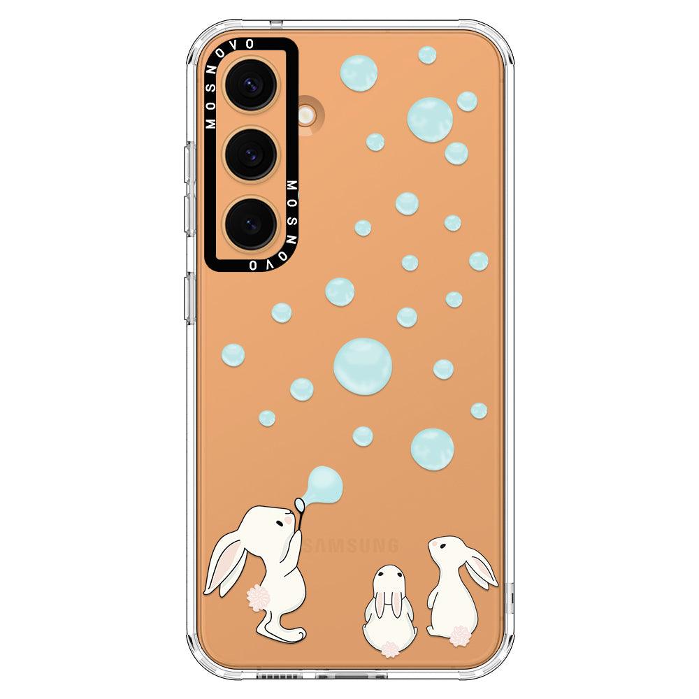 Bunny Blow Bubble Phone Case - Samsung Galaxy S24 Plus Case - MOSNOVO