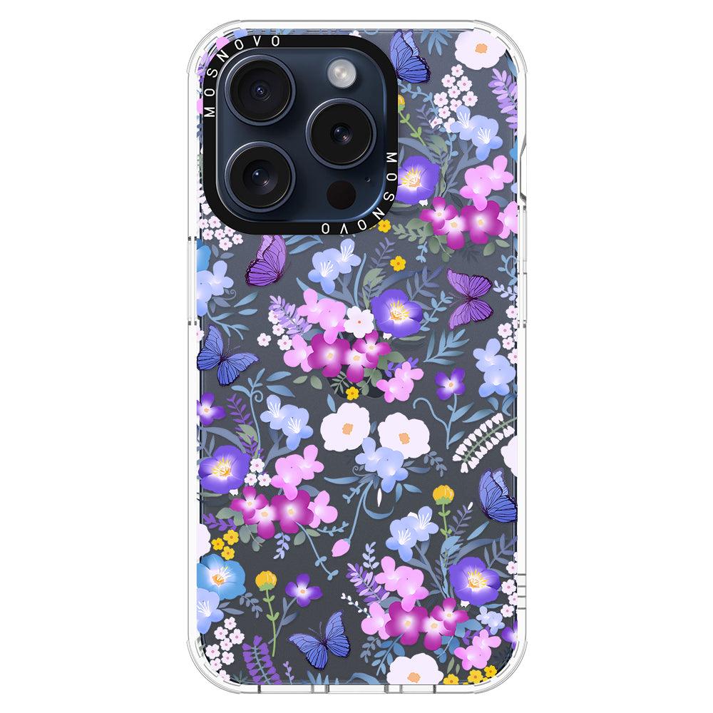 Purple Peri Nemophila Flower Phone Case - iPhone 15 Pro Case - MOSNOVO