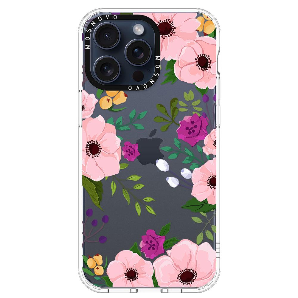 Watercolor Floral Phone Case - iPhone 15 Pro Max Case - MOSNOVO