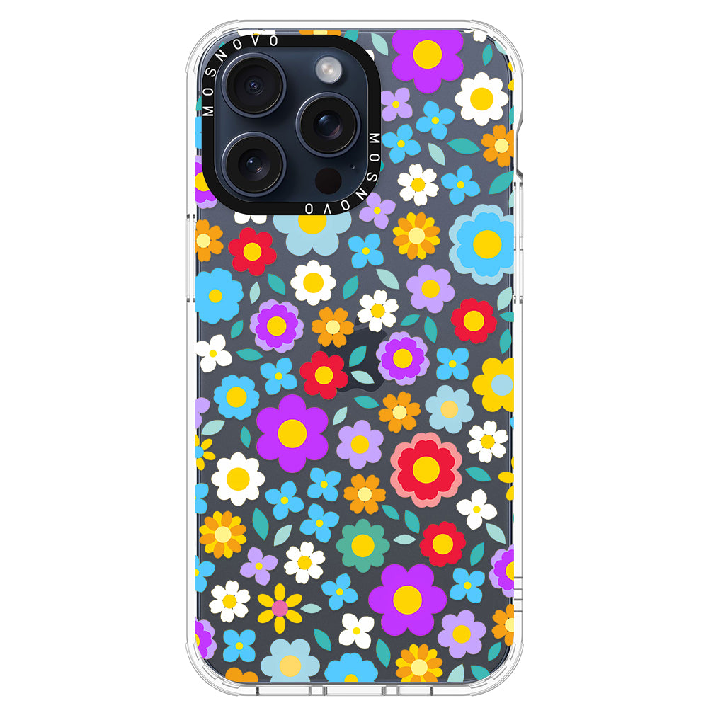 Retro Flower Phone Case - iPhone 15 Pro Max Case - MOSNOVO