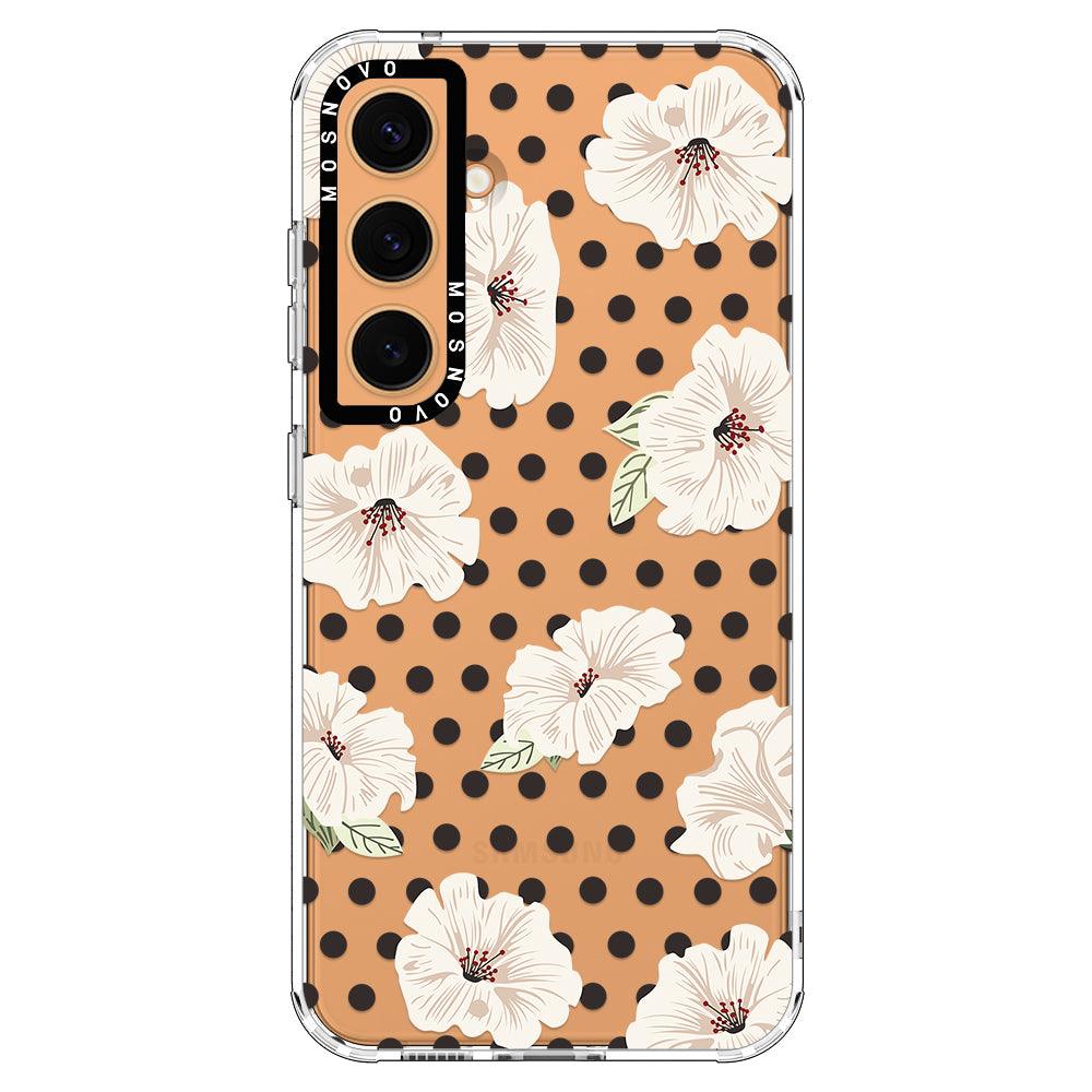 Vintage Hibiscus Flower Phone Case - Samsung Galaxy S24 Plus Case - MOSNOVO