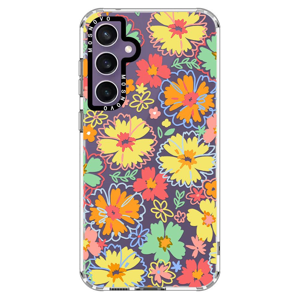 Retro Boho Hippie Flowers Phone Case - Samsung Galaxy S23 FE Case