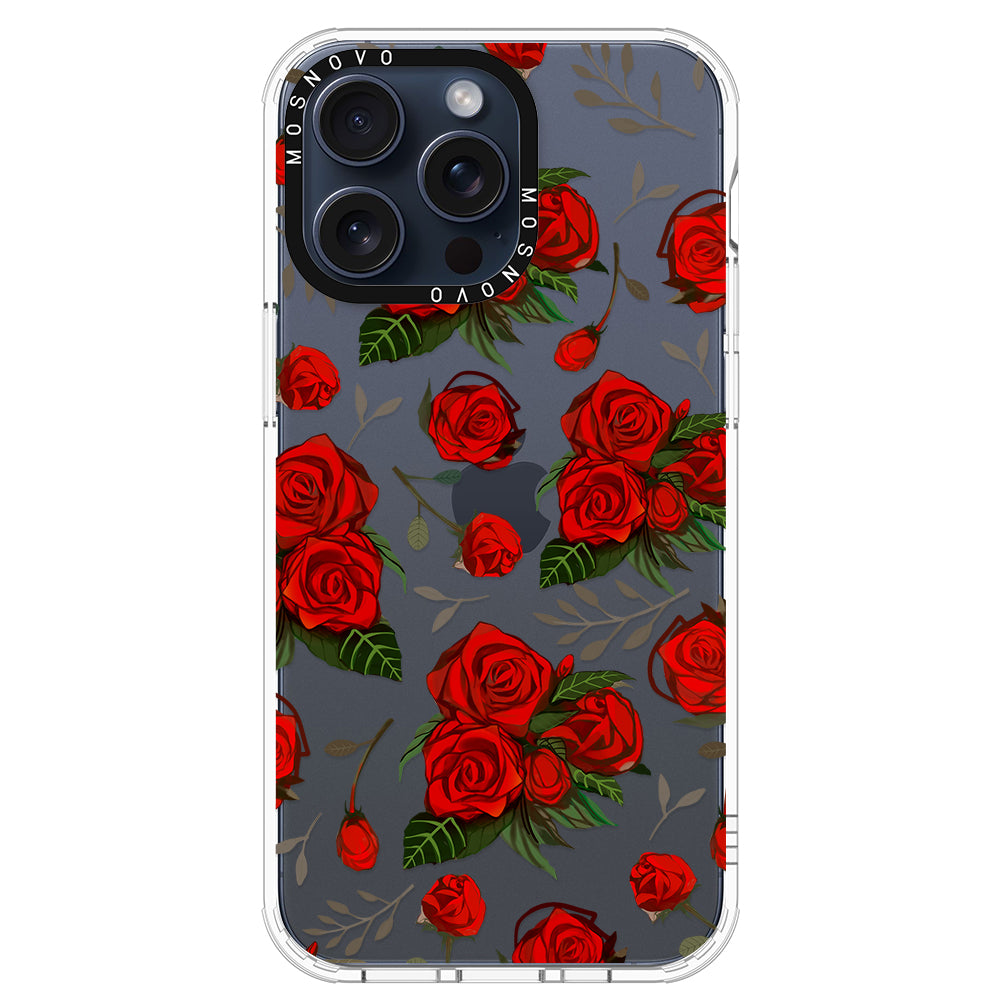 Simply Red Roses Phone Case - iPhone 15 Pro Max Case - MOSNOVO