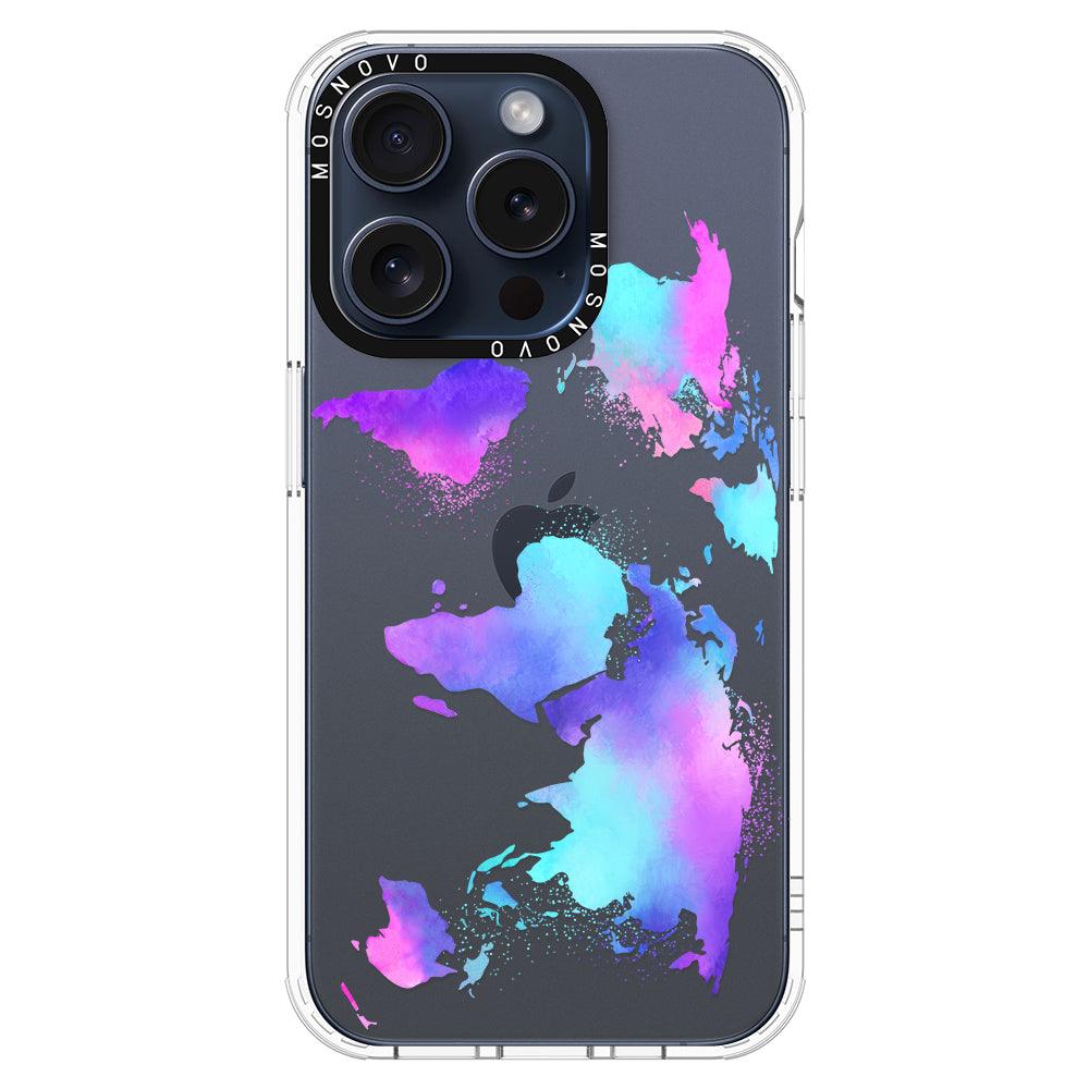 Psychedelic World Map Phone Case - iPhone 15 Pro Case - MOSNOVO