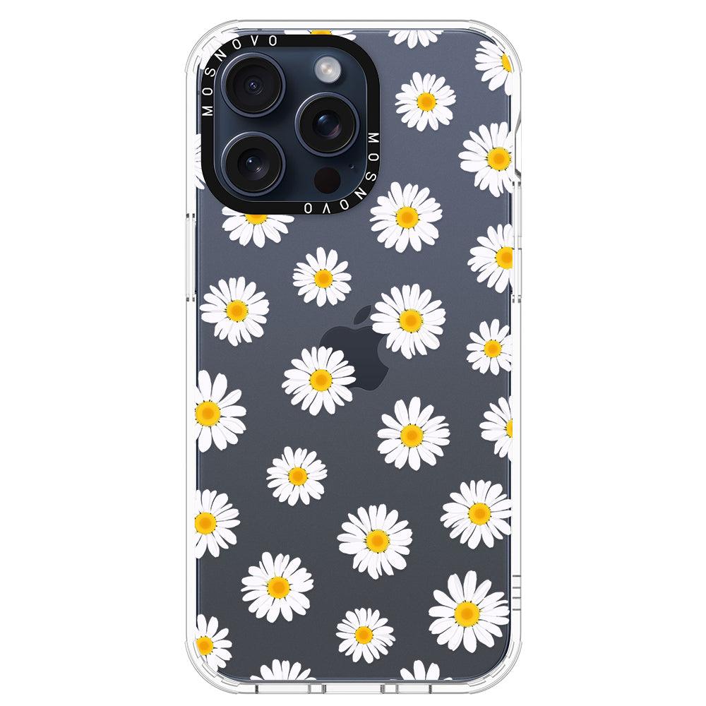 White Daisy Phone Case - iPhone 15 Pro Max Case - MOSNOVO