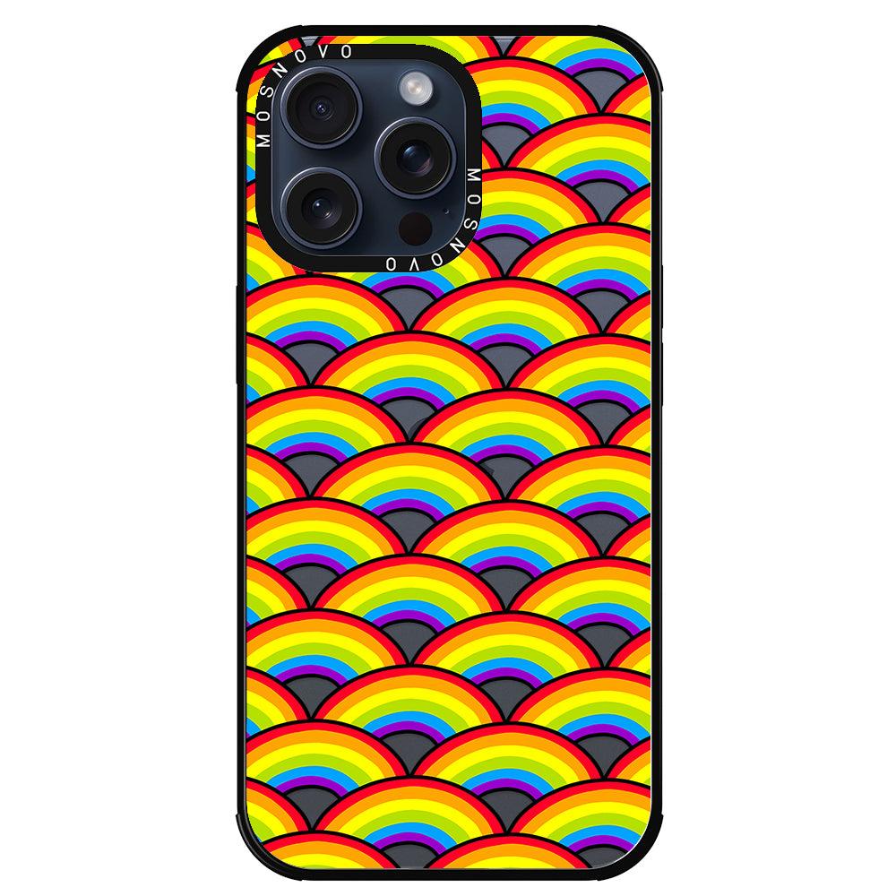 Rainbow Waves Phone Case - iPhone 15 Pro Max Case - MOSNOVO