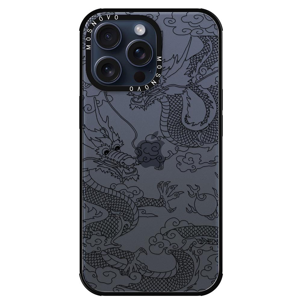 Black Dragon Phone Case - iPhone 15 Pro Max Case - MOSNOVO