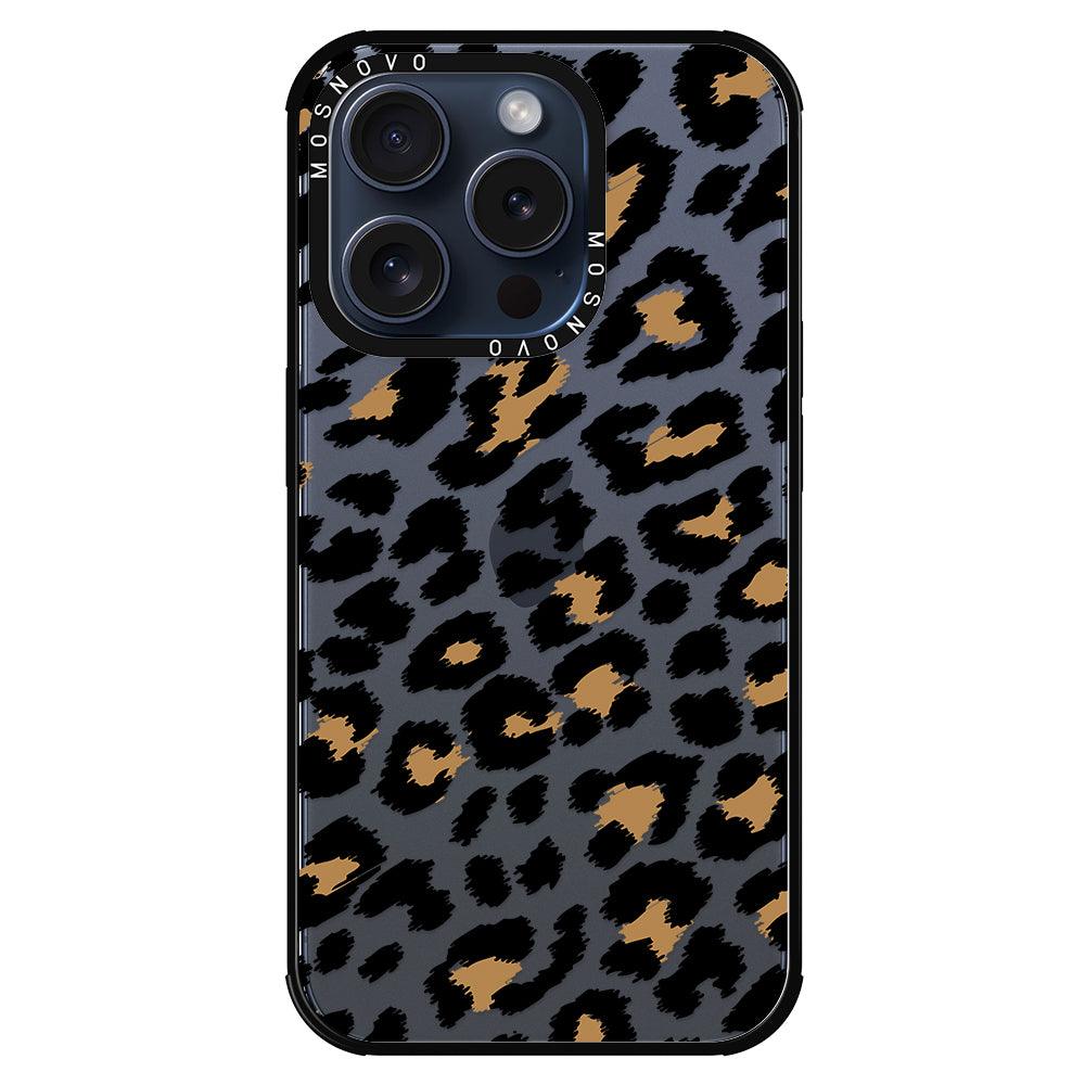 Leopard Print Phone Case - iPhone 15 Pro Case - MOSNOVO