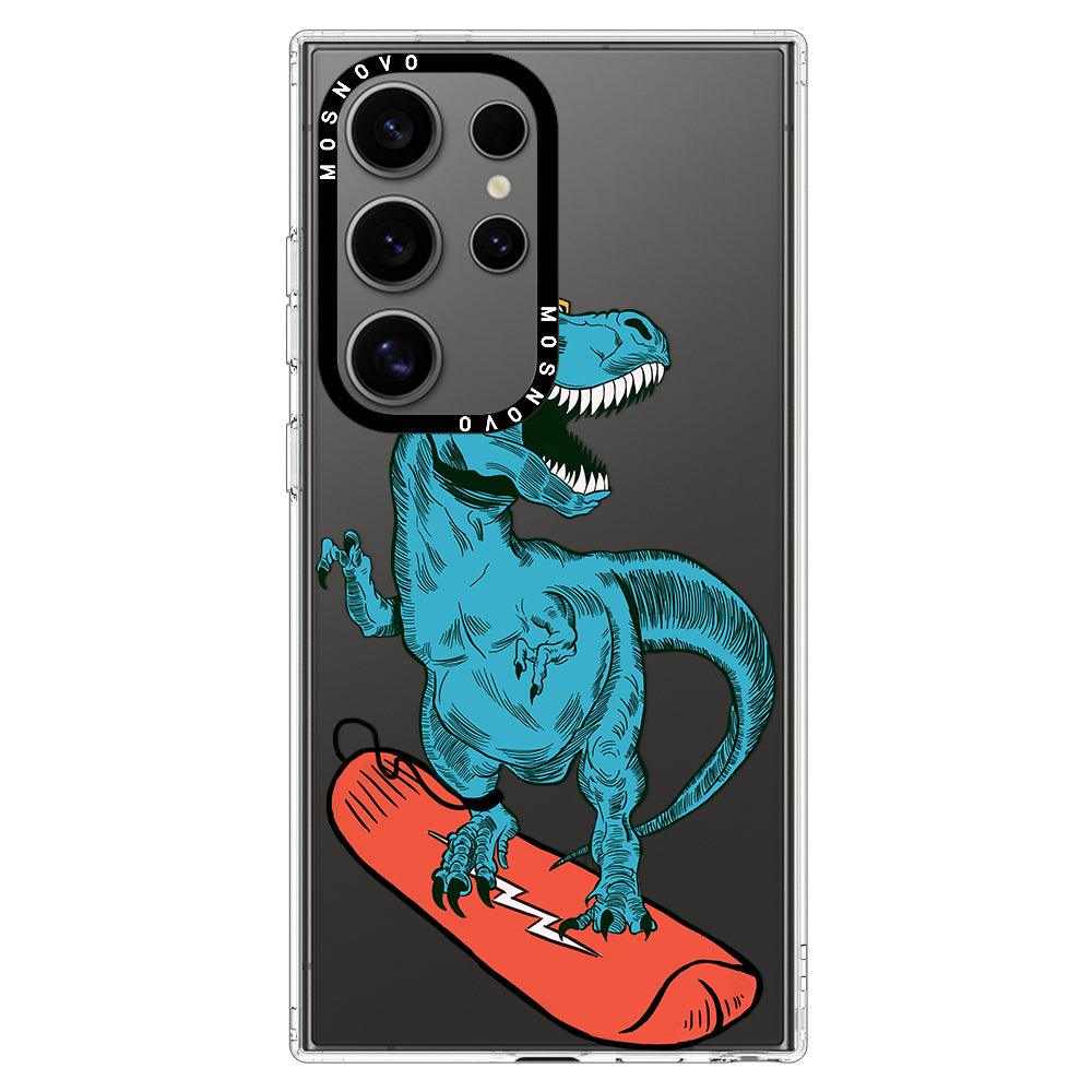 Surfing Dinosaur Phone Case - Samsung Galaxy S24 Ultra Case - MOSNOVO