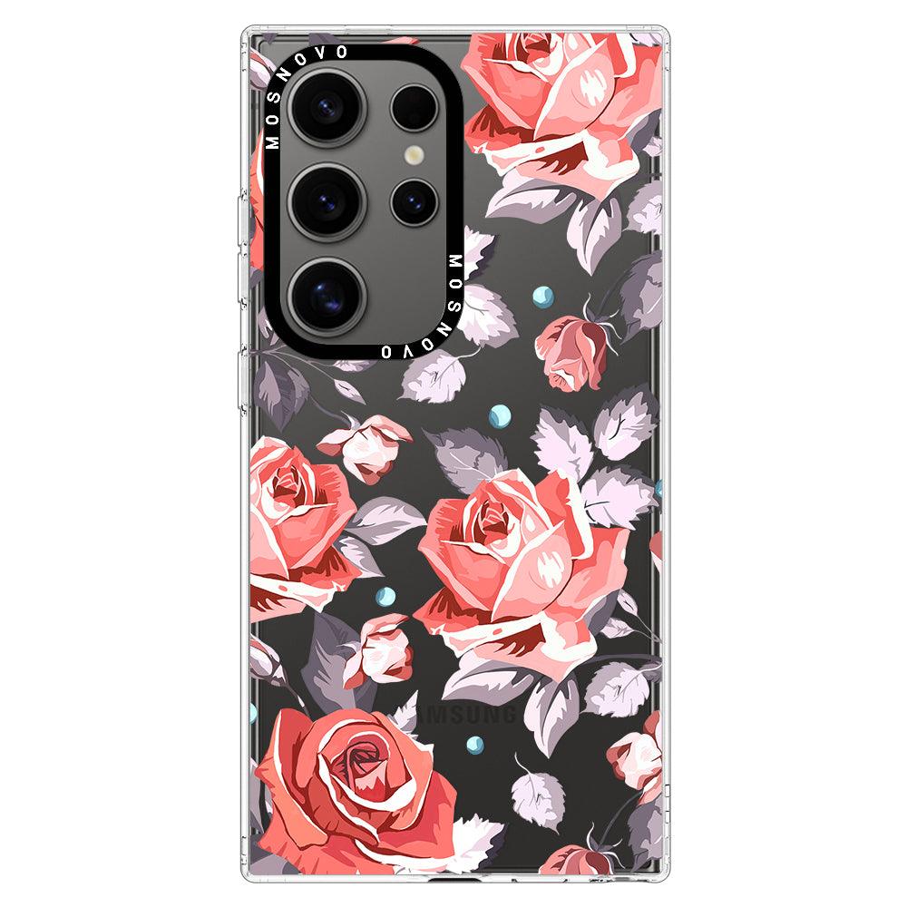 Retro Floral Phone Case - Samsung Galaxy S24 Ultra Case - MOSNOVO