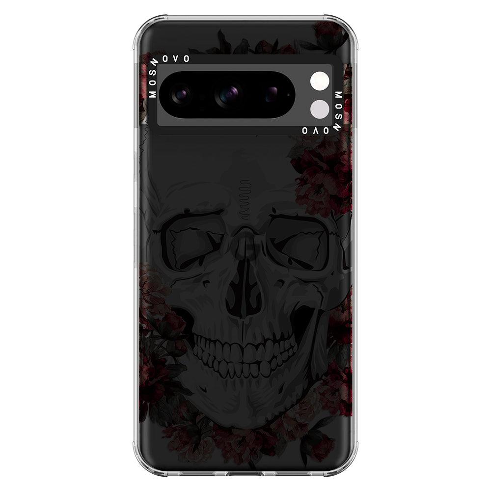 Red Flower Skull Phone Case - Google Pixel 8 Pro Case