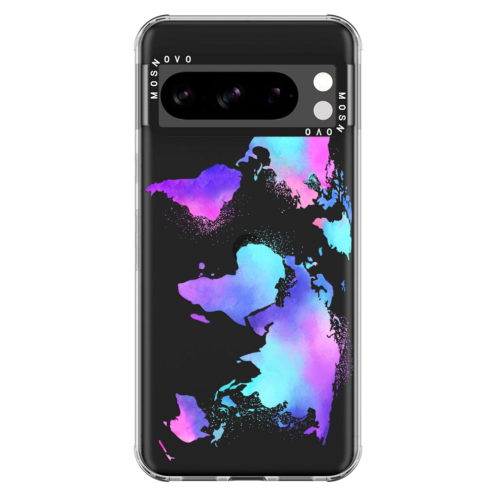 Psychedelic World Map Phone Case - Google Pixel 8 Pro Case - MOSNOVO