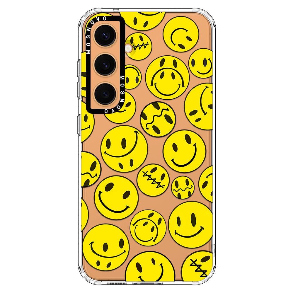 Yellow Sad Smile Face Phone Case - Samsung Galaxy S24 Case - MOSNOVO