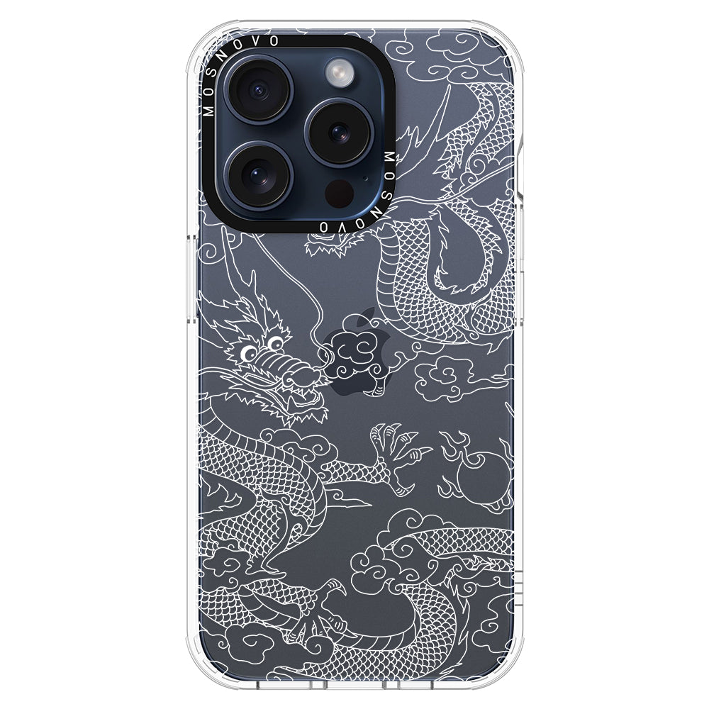 White Dragon Phone Case - iPhone 15 Pro Case - MOSNOVO