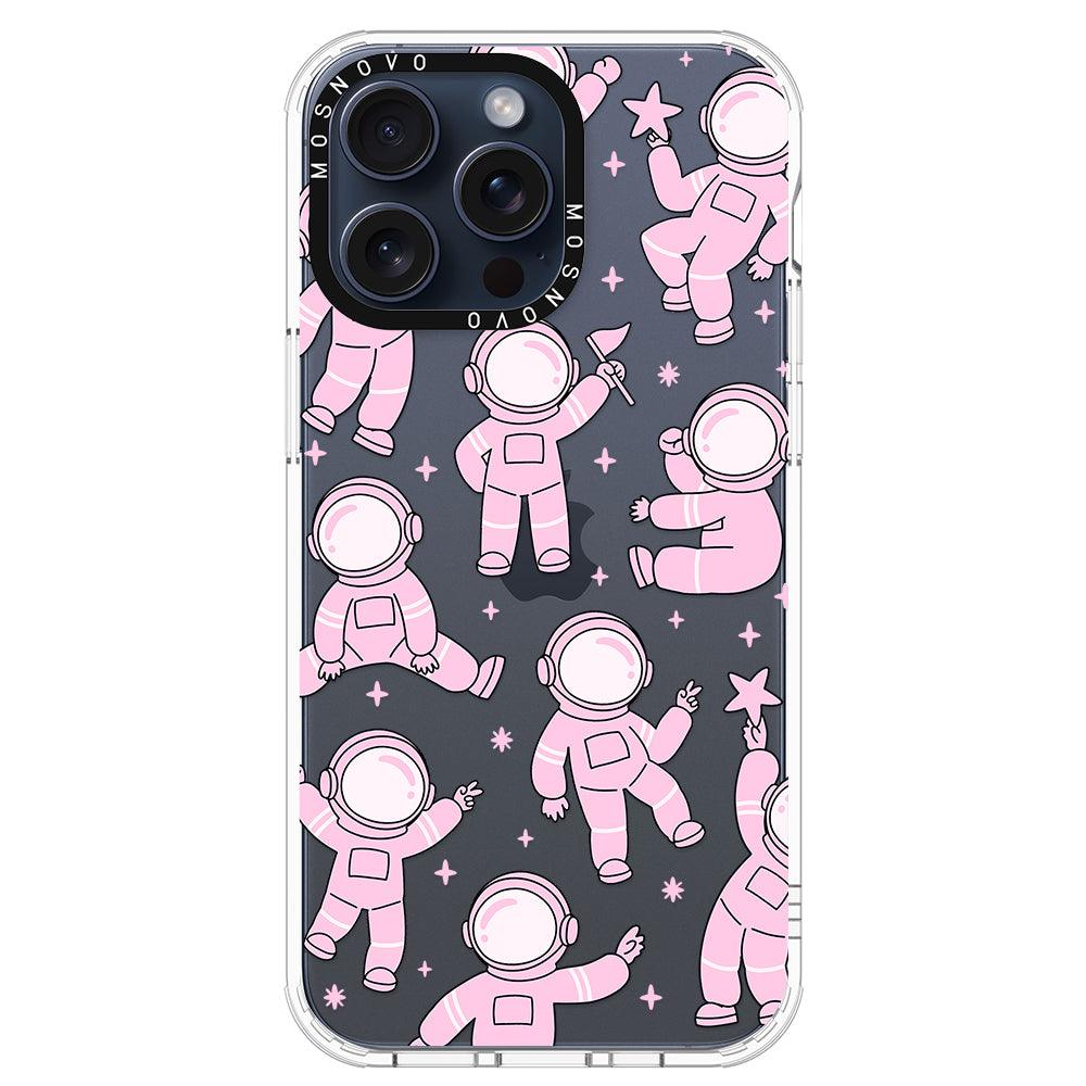 Pink Astronaut Phone Case - iPhone 15 Pro Max Case - MOSNOVO