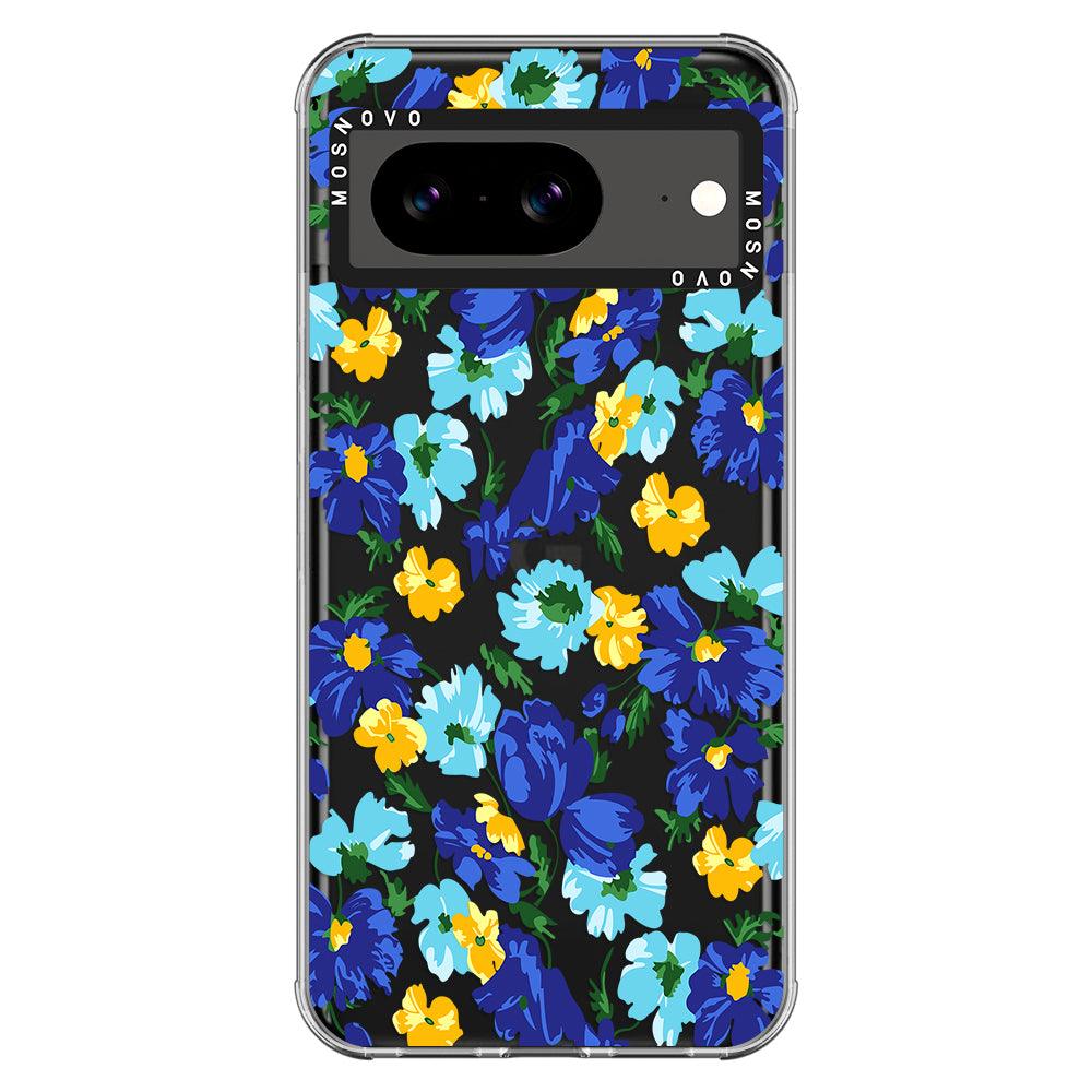 Vintage Blue Floral Phone Case - Google Pixel 8 Case - MOSNOVO