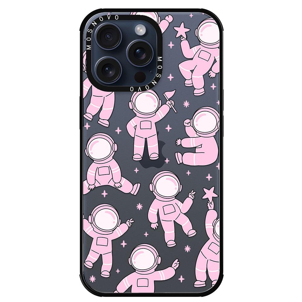 Pink Astronaut Phone Case - iPhone 15 Pro Max Case - MOSNOVO