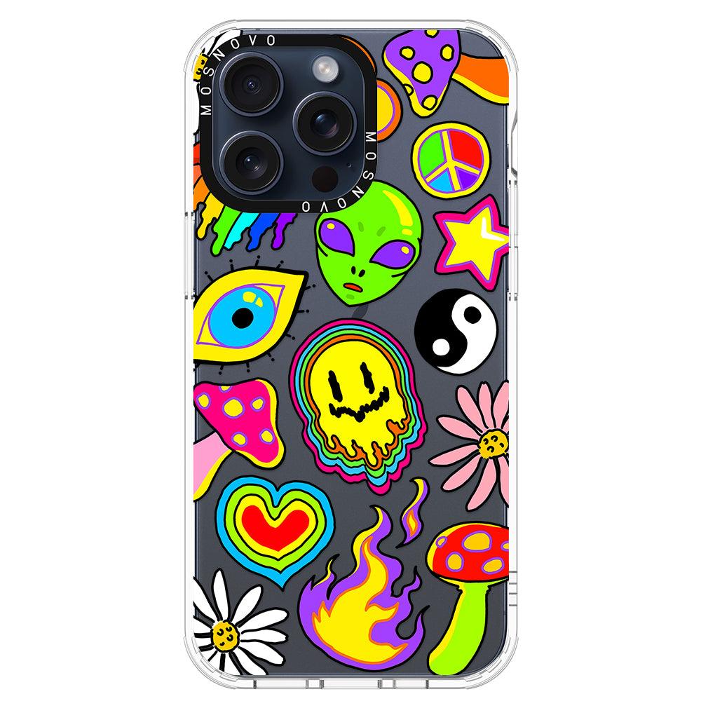 Hippie Rainbow Face Love Phone Case - iPhone 15 Pro Max Case - MOSNOVO