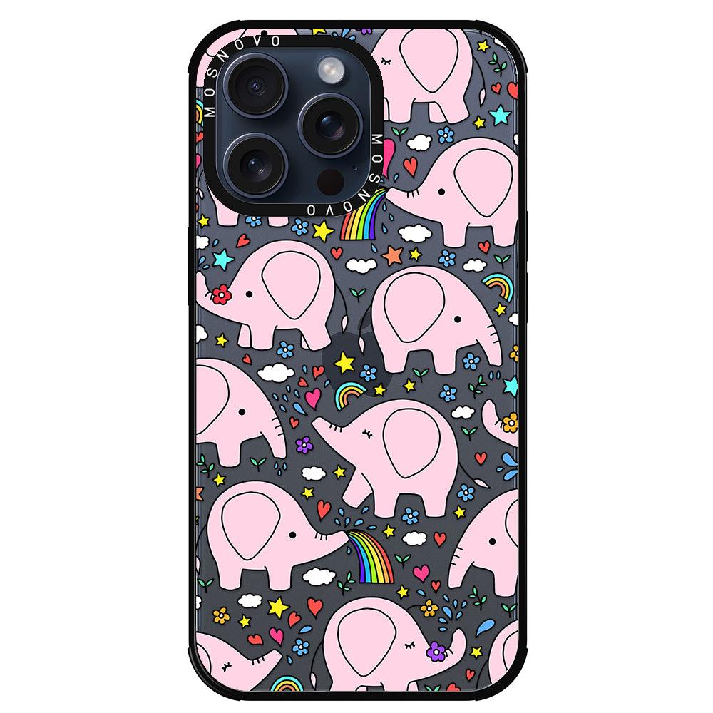 Pink Elephant Phone Case - iPhone 15 Pro Max Case - MOSNOVO