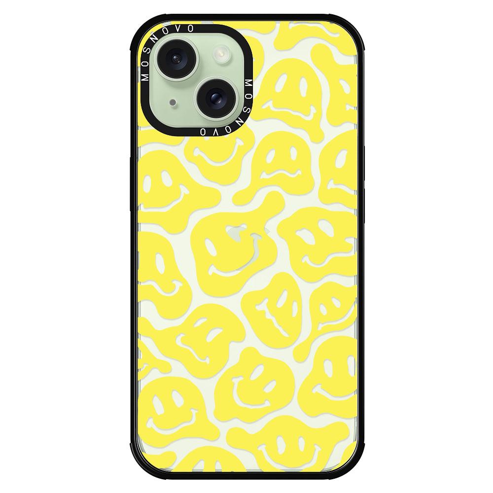 Melted Yellow Smiles Face Phone Case - iPhone 15 Plus Case - MOSNOVO