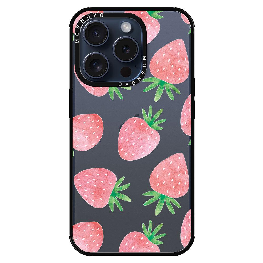 Pastel Strawberry Phone Case - iPhone 15 Pro Case - MOSNOVO