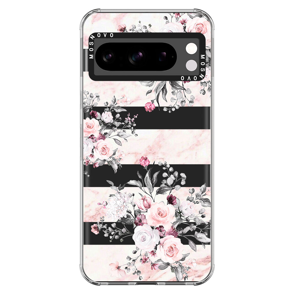 Pink Flower Marble Phone Case - Google Pixel 8 Pro Case