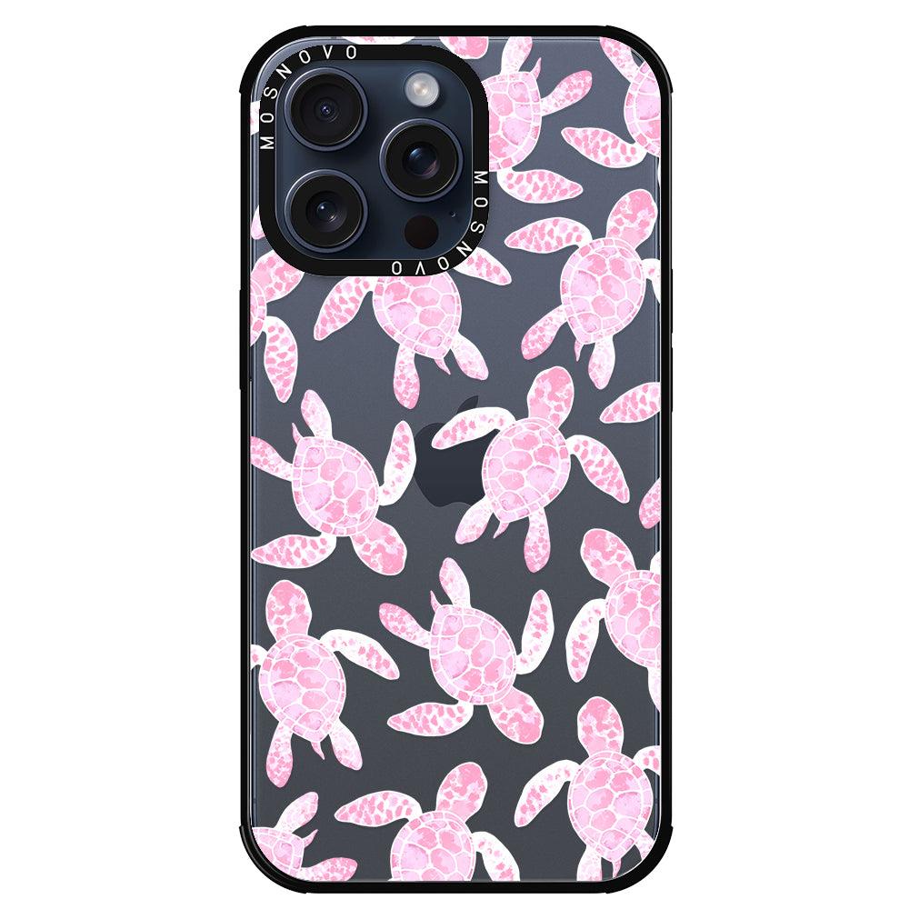 Pink Turtle Phone Case - iPhone 15 Pro Max Case - MOSNOVO