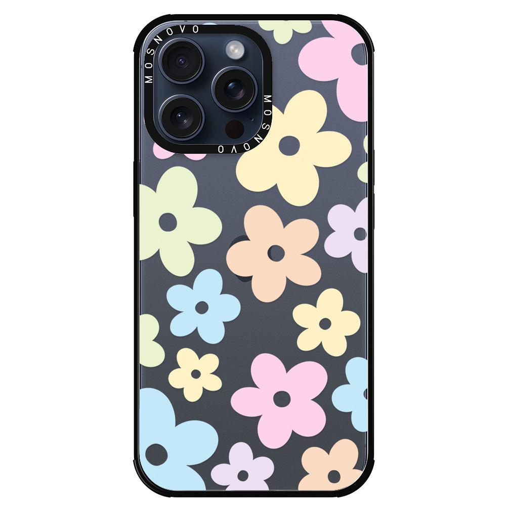 Pastel Flower Phone Case - iPhone 15 Pro Max Case - MOSNOVO