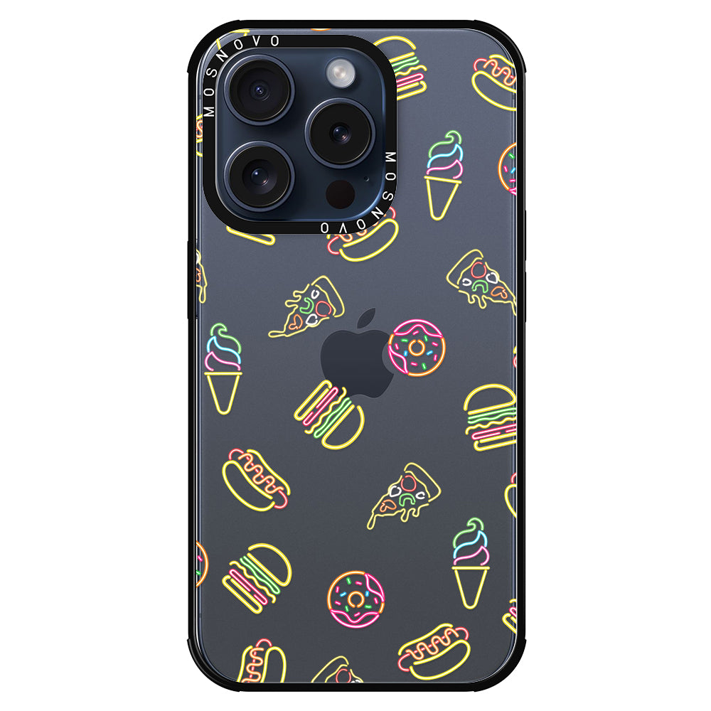 Neon Burgers Phone Case - iPhone 15 Pro Case - MOSNOVO