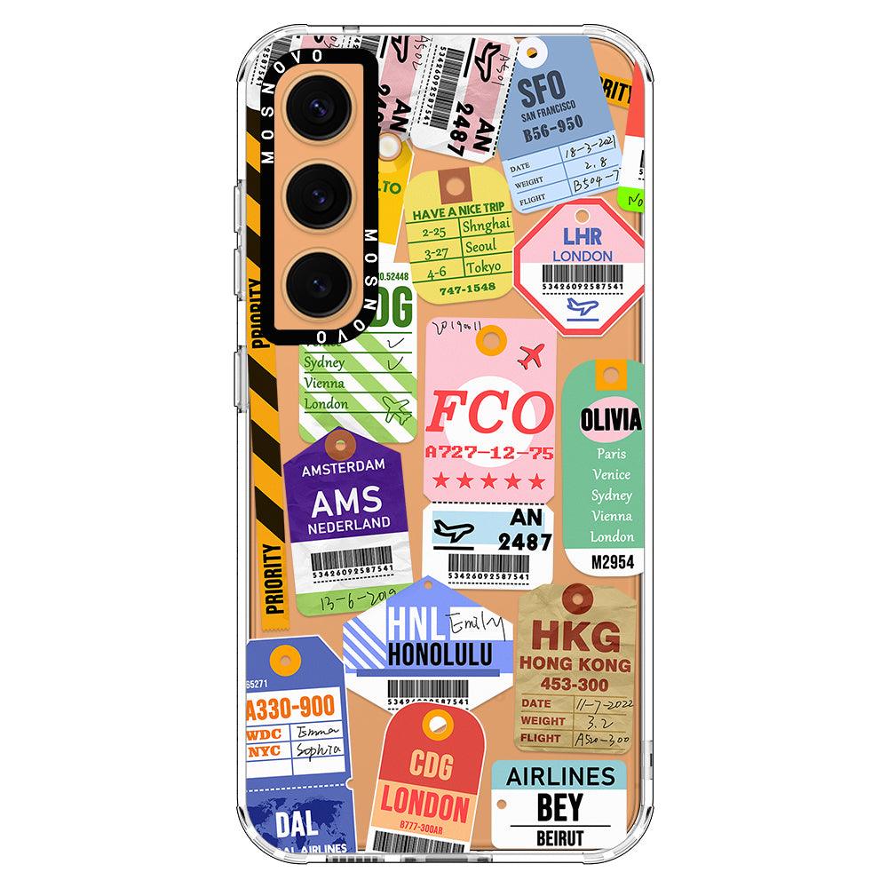 Air Ticket Labels Phone Case - Samsung Galaxy S24 Plus Case - MOSNOVO