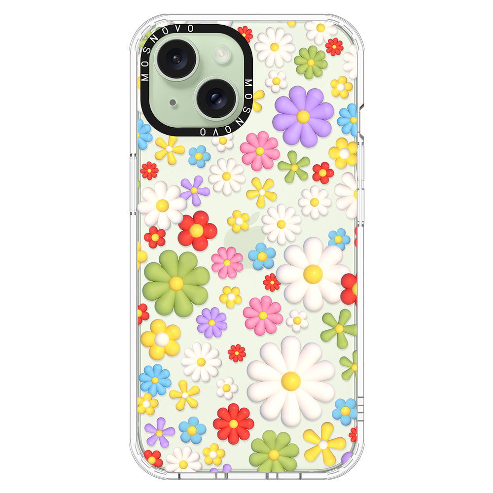 3D Flowers Phone Case - iPhone 15 Case - MOSNOVO