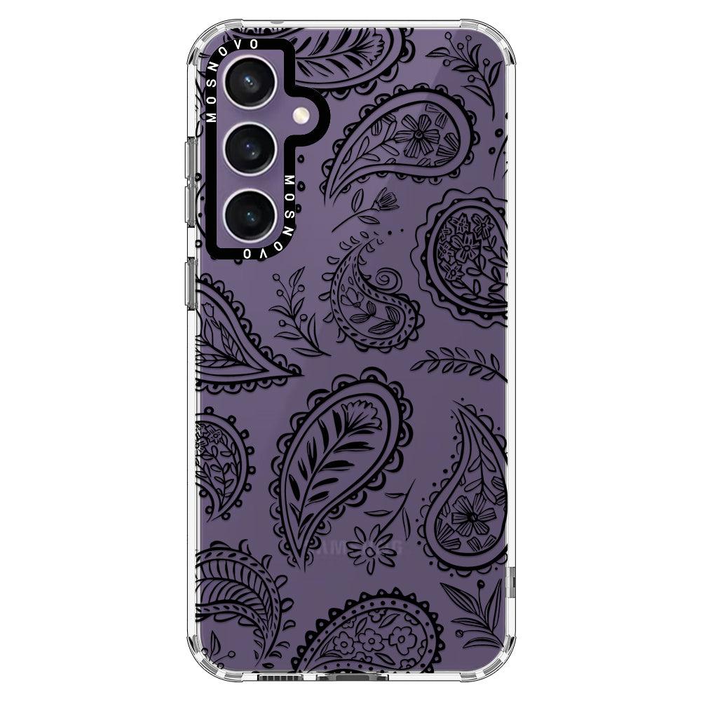 Black Paisley Phone Case - Samsung Galaxy S23 FE Case